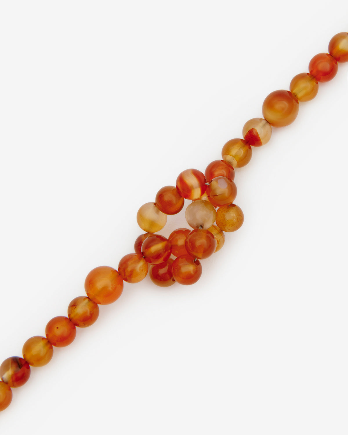 Noah stone bead bracelet - Poppy orange-silver - Man - 3
