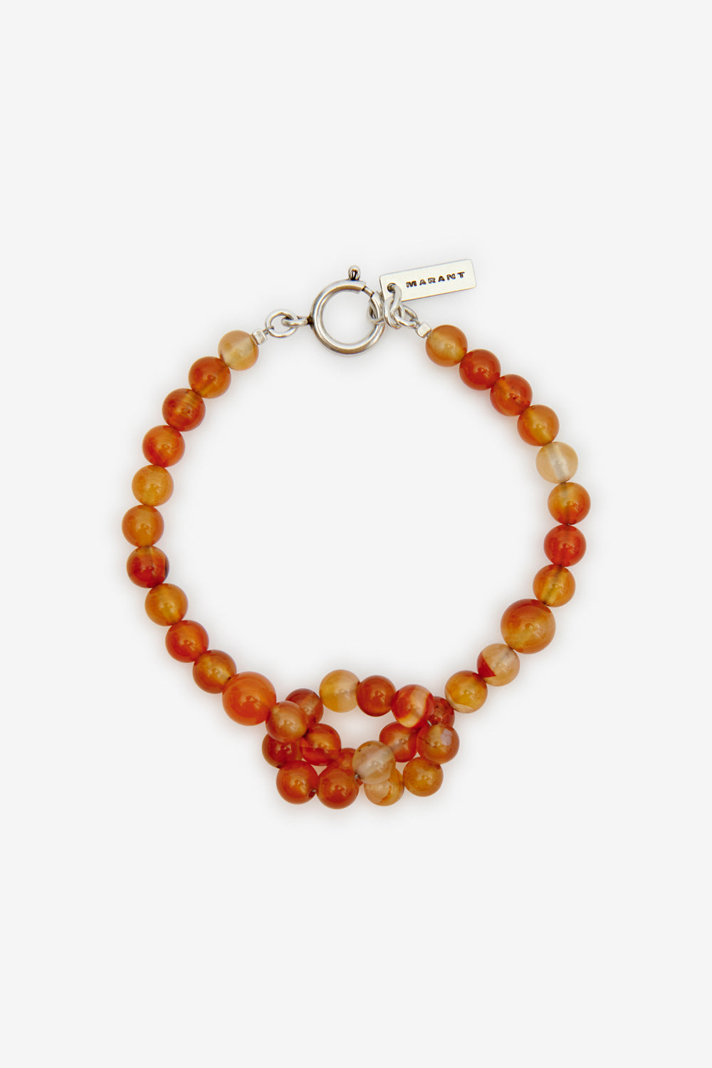 Bracciale con perle in pietra noah - Poppy orange-silver - Man - 1