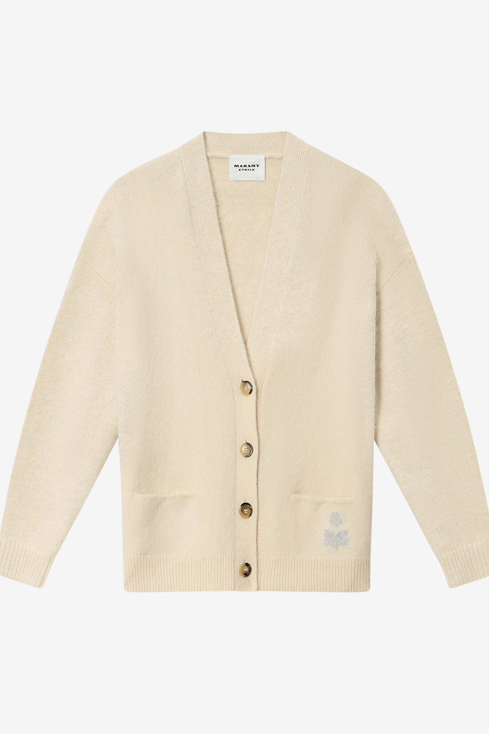 Cárdigan con logo en alpaca eborah - Crudo - Woman - 1