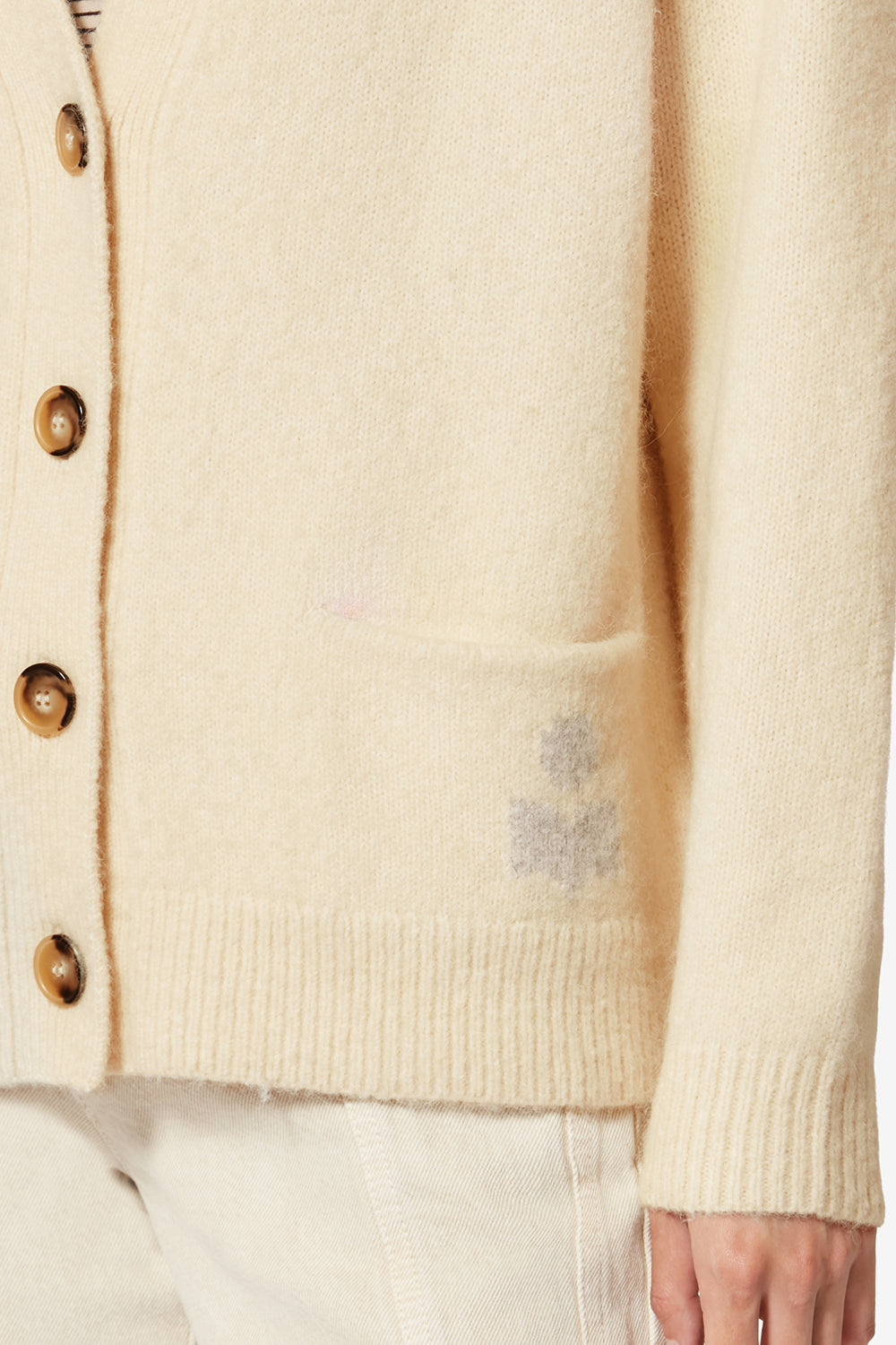 Cárdigan con logo en alpaca eborah - Crudo - Woman - 3