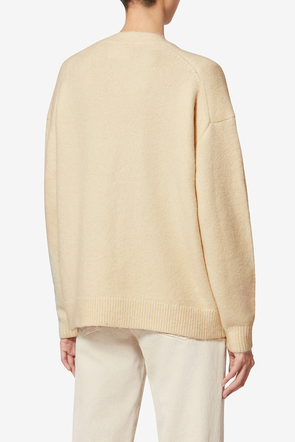 Cárdigan con logo en alpaca eborah - Crudo - Woman - 5