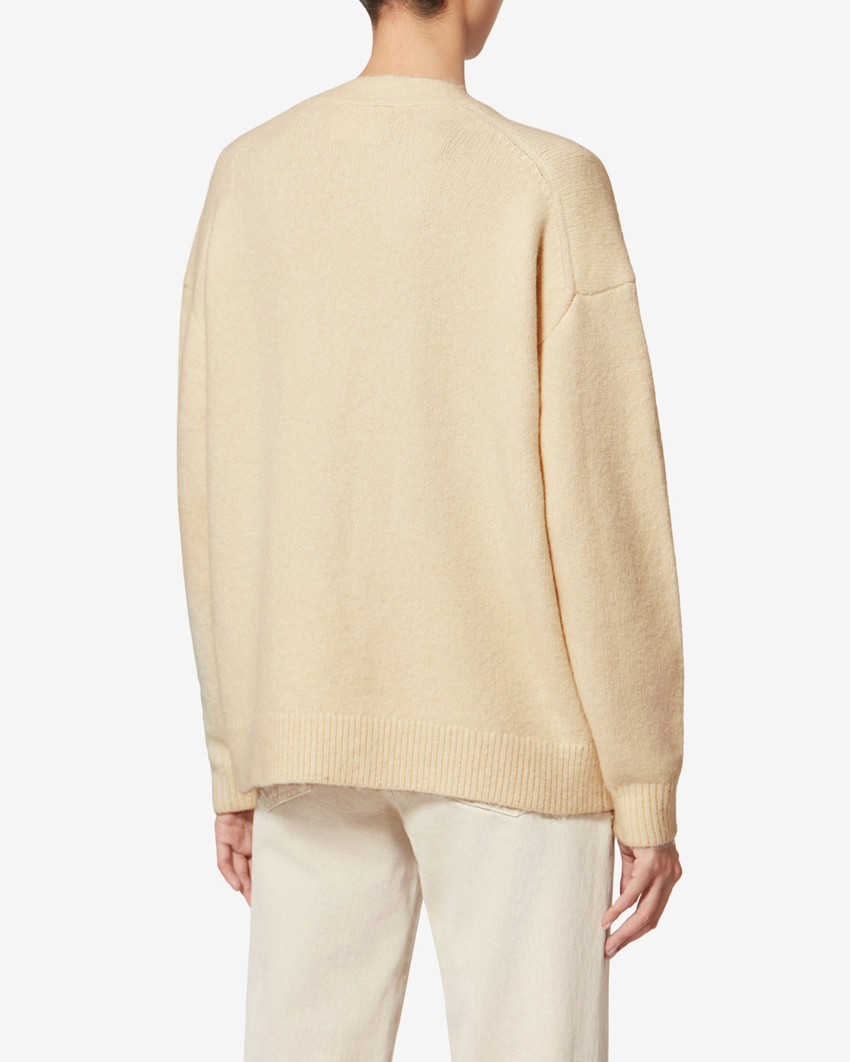 Eborah alpaca cardigan with logo - Ecru - Woman - 4