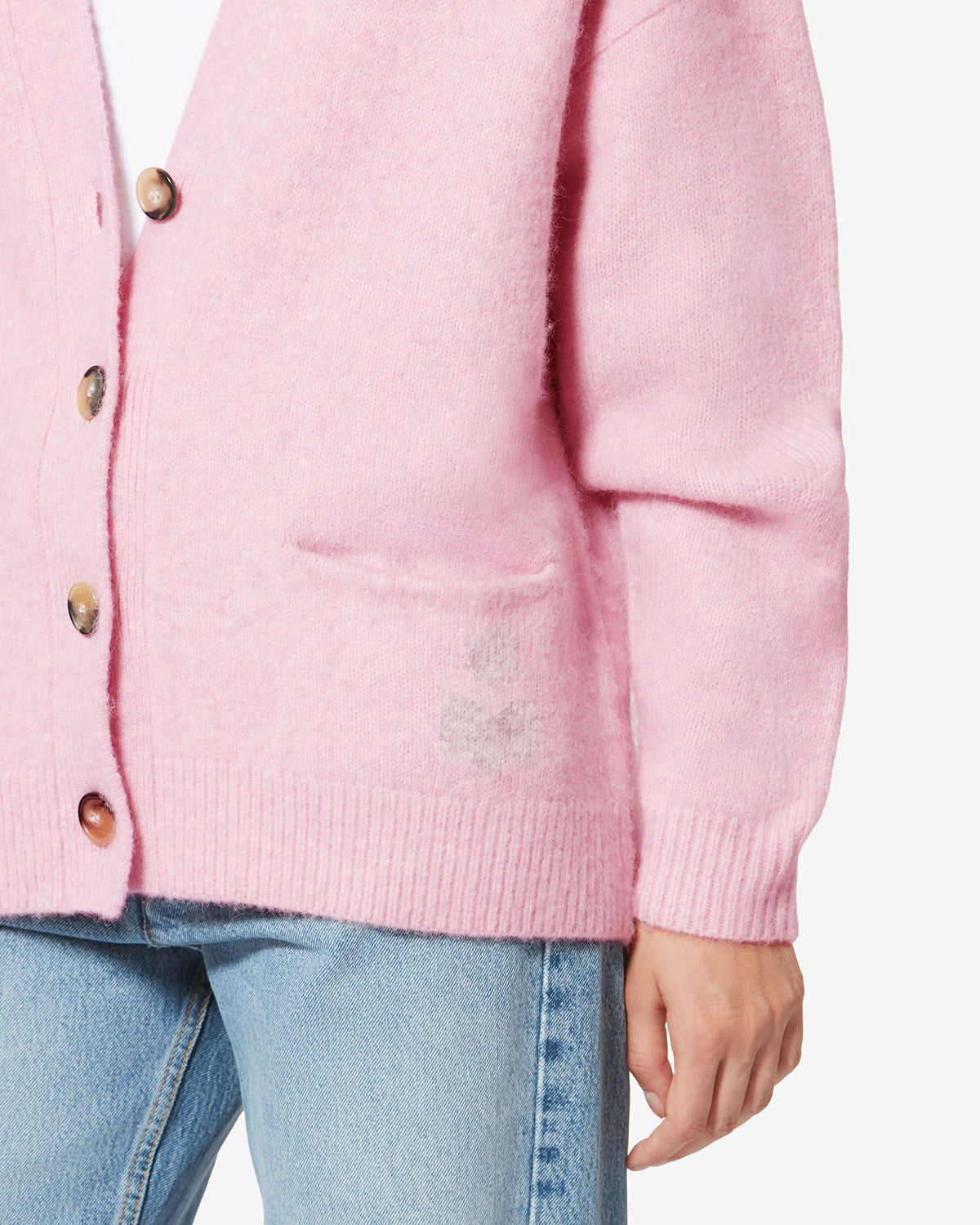 Strickjacke aus alpaka mit logo eborah - Mauve - Woman - 2