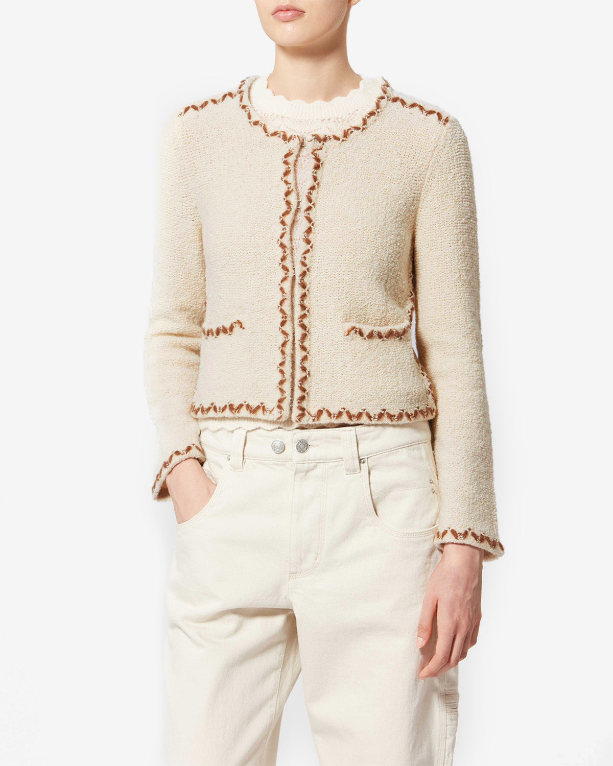 ROCHELLE CARDIGAN Woman ecru-bronze | ISABEL MARANT Official