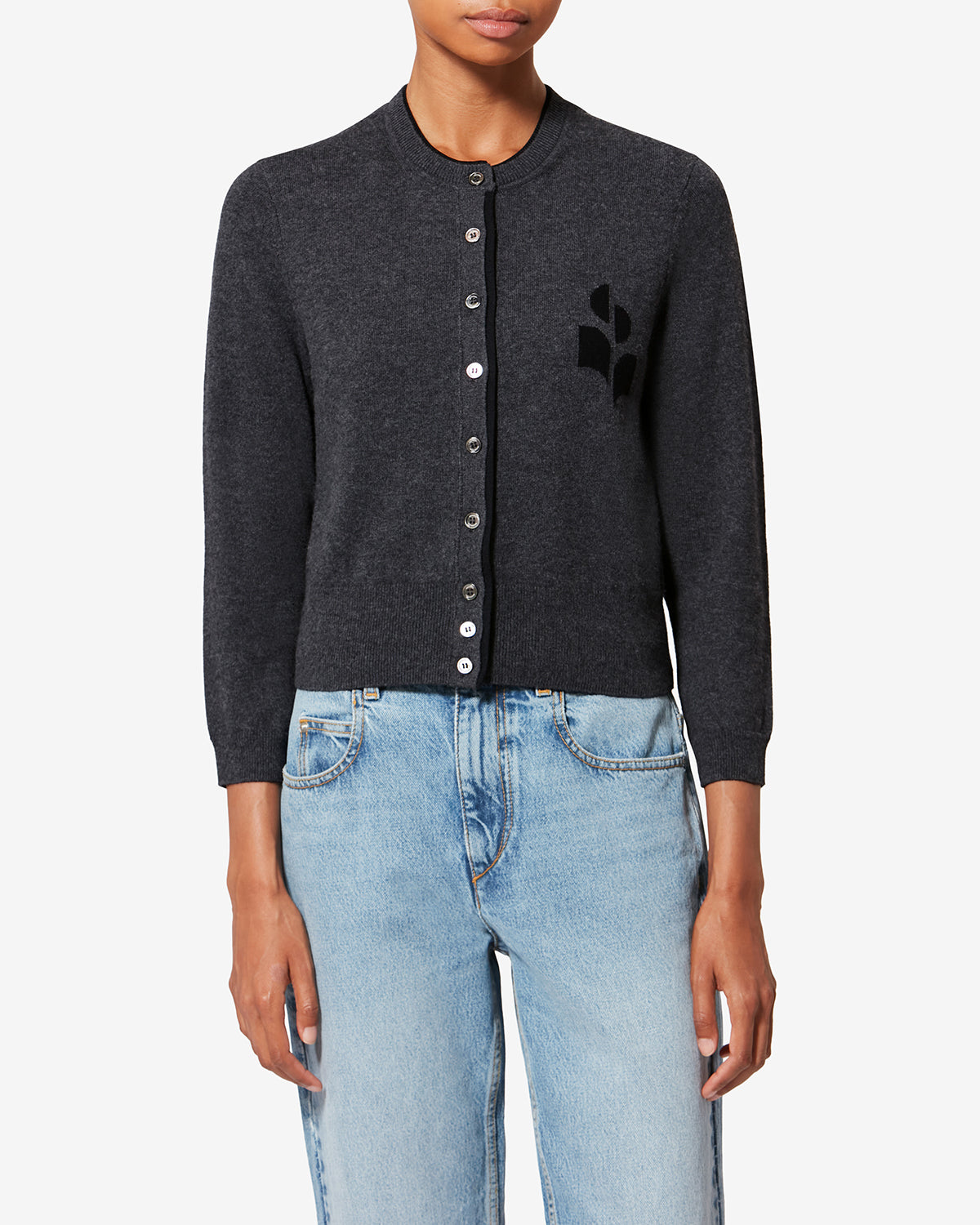 LONA CARDIGAN Woman anthracite-black | ISABEL MARANT Official