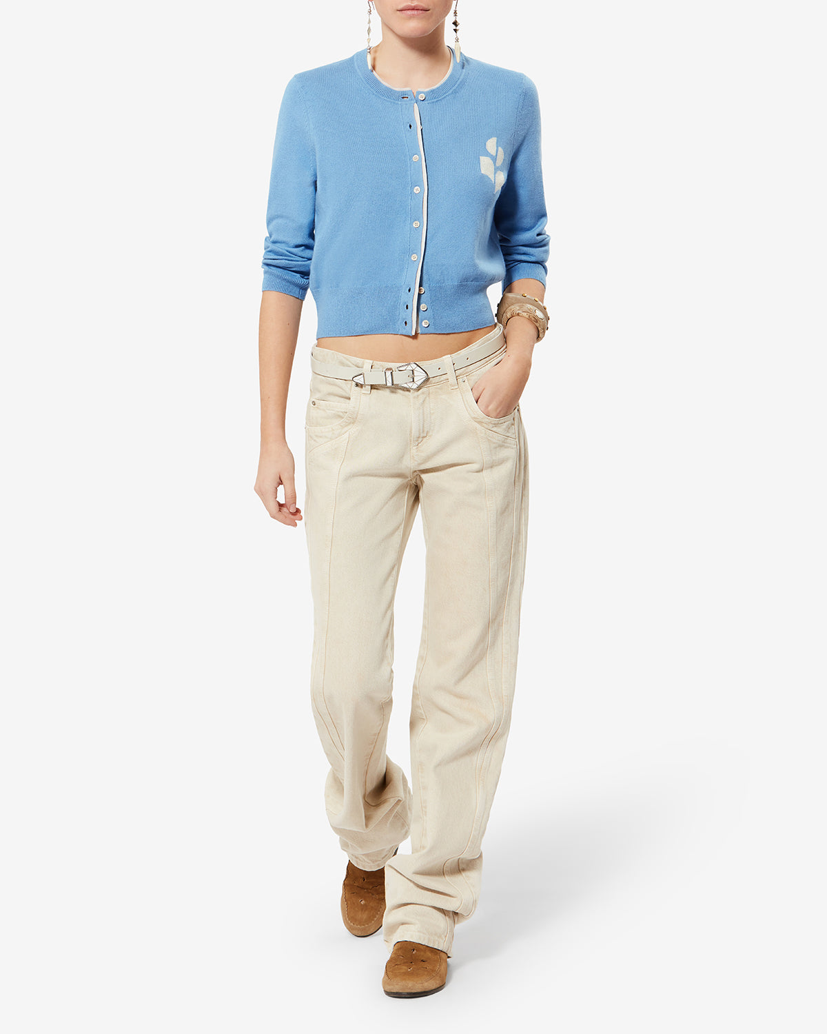 LONA CARDIGAN Woman dusky blue-light grey | ISABEL MARANT Official