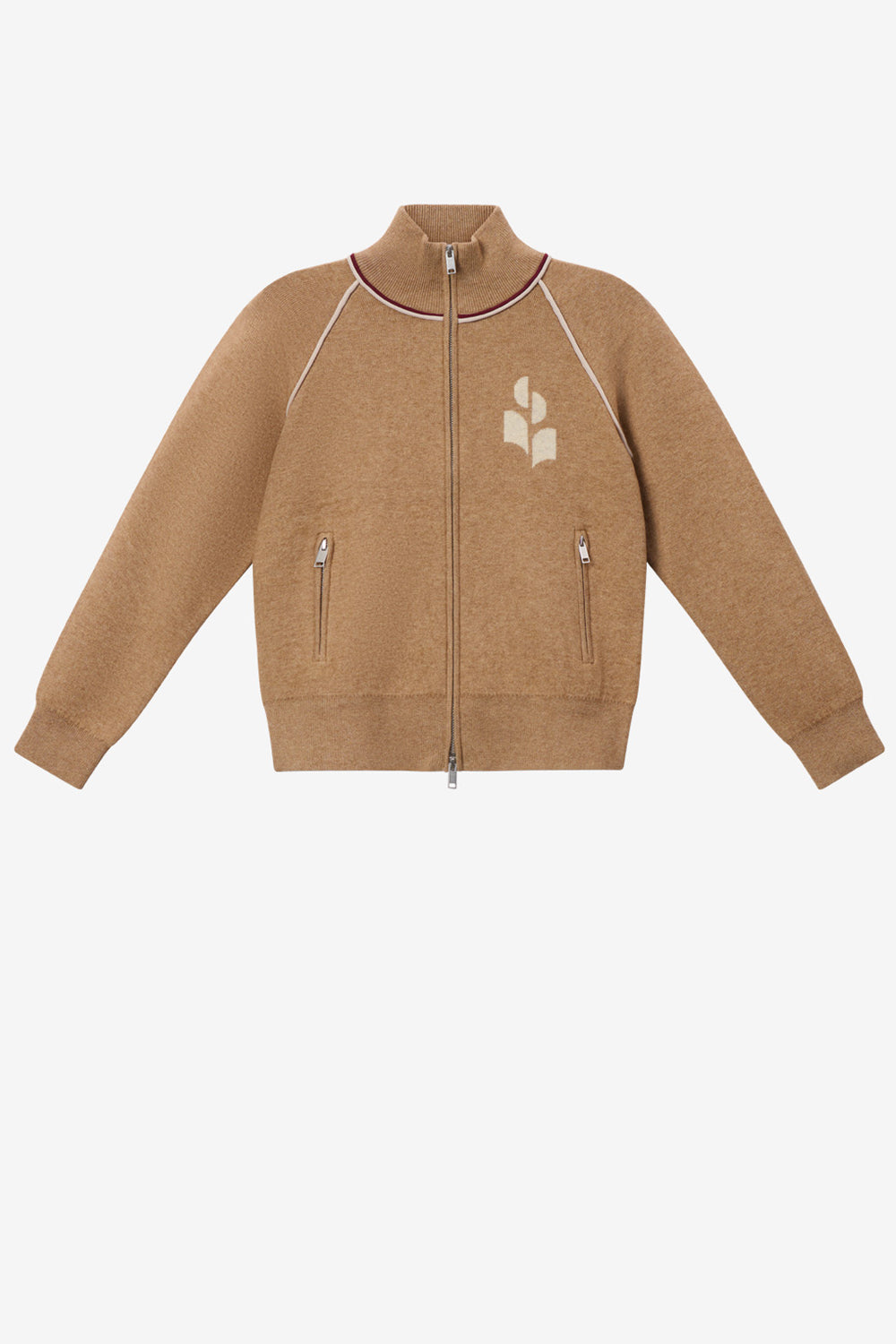 Cardigan sporty logo lanya - Camel-light grey - Woman - 1