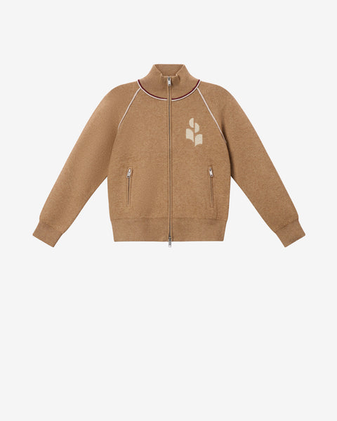 トイガン user_7c2df6a7 LANYA CARDIGAN Woman camel-light grey | ISABEL MARANT Official