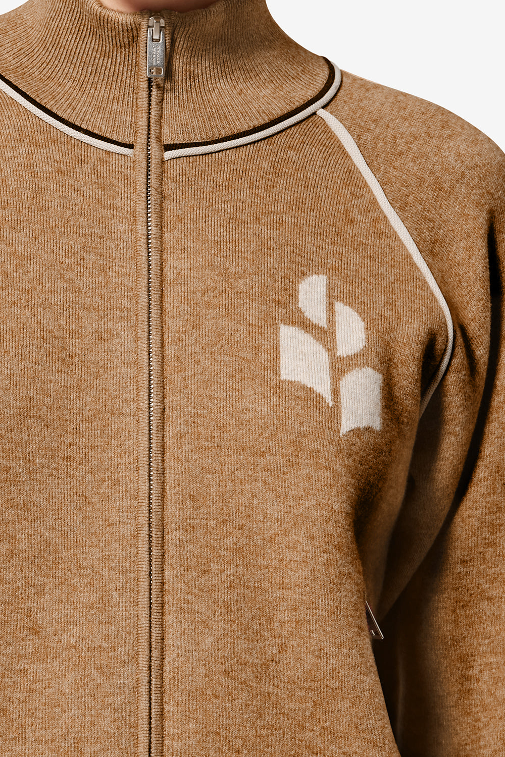 Cardigan sporty logo lanya - Camel-light grey - Woman - 3