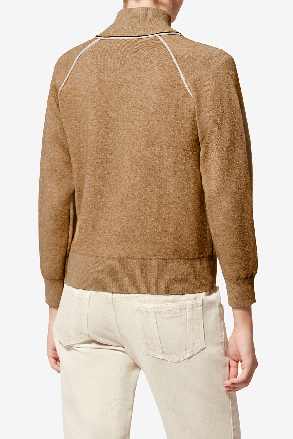 Cardigan sporty logo lanya - Camel-light grey - Woman - 5