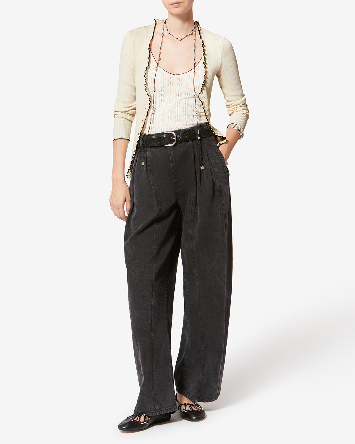 Izae cotton cardigan - Ecru - Woman - 1