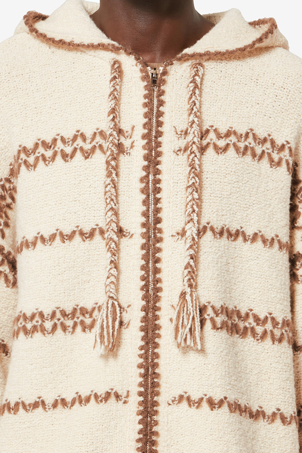 Cardigan en laine moulinée rolian - Écru-bronze - Man - 3