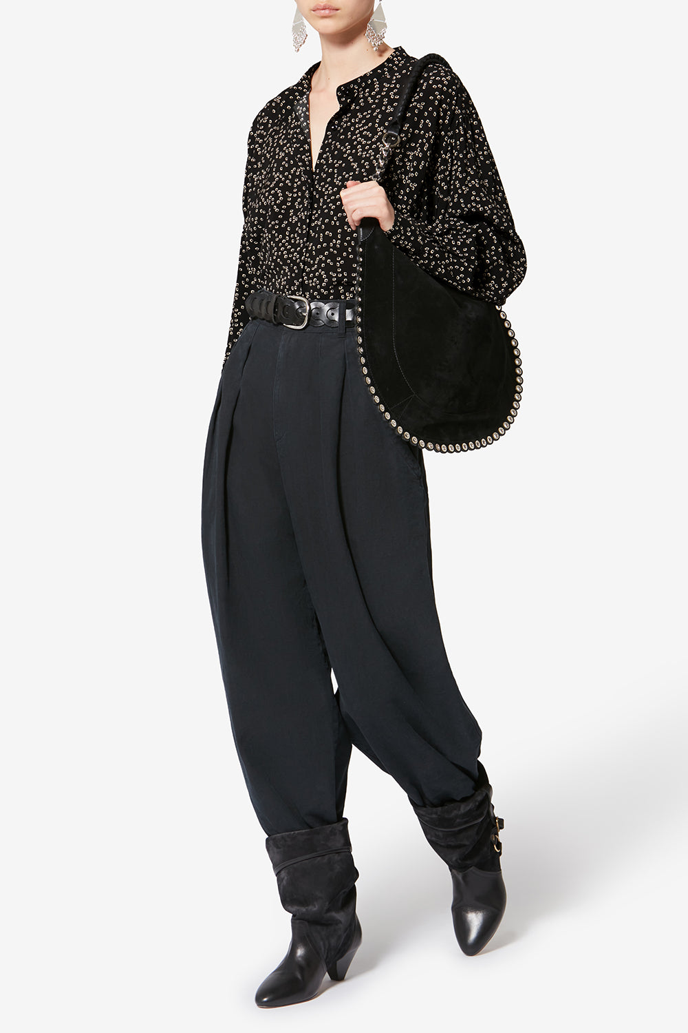 Blusa fluida catchell con estampado de origami - Negro - Woman - 2