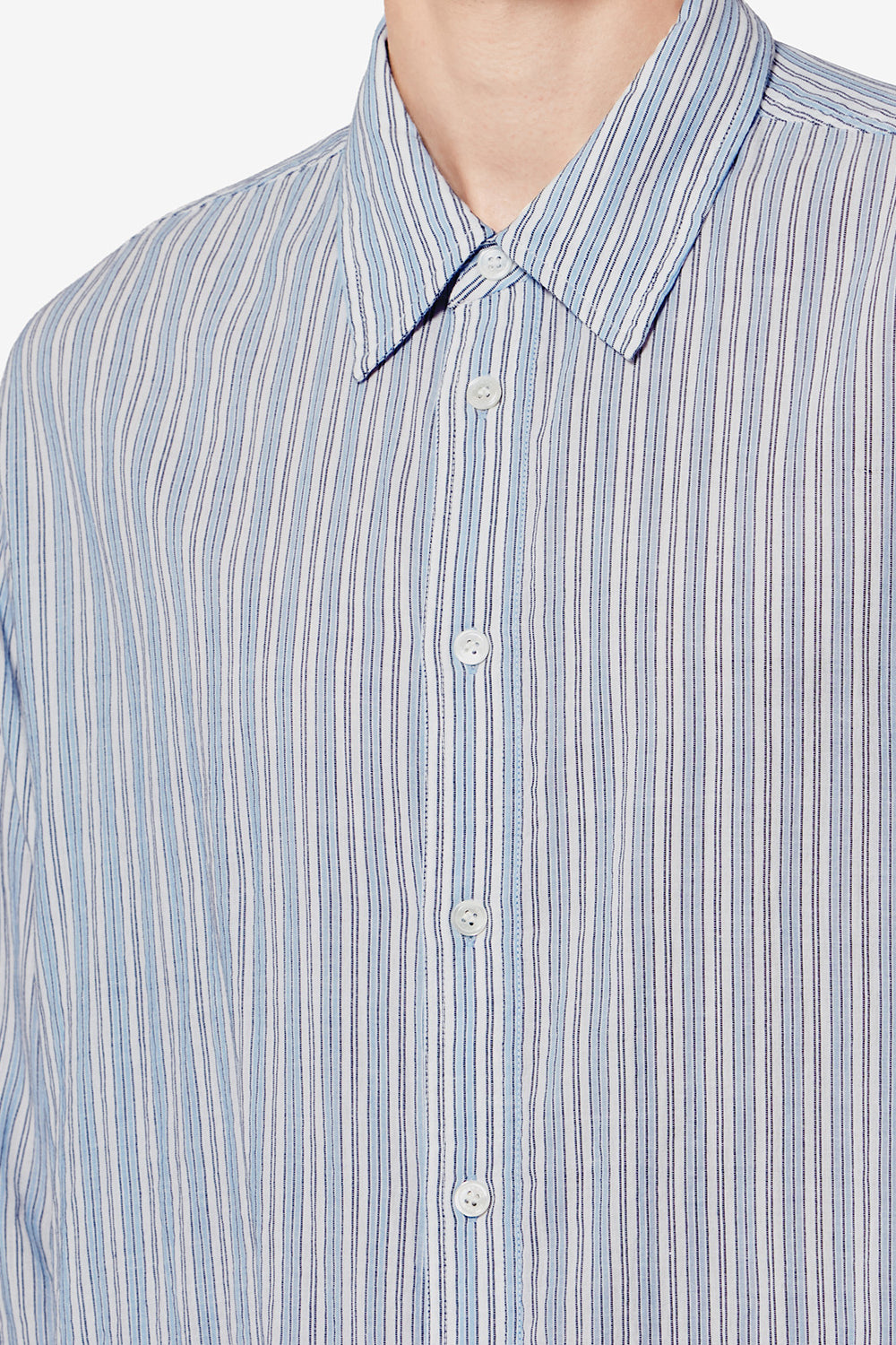 Camicia a righe waffle cybilio - Blu - Man - 3
