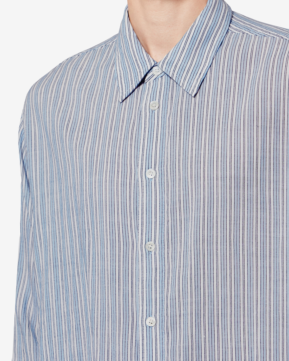 Camisa de rayas en relieve cybilio - Azul - Man - 2