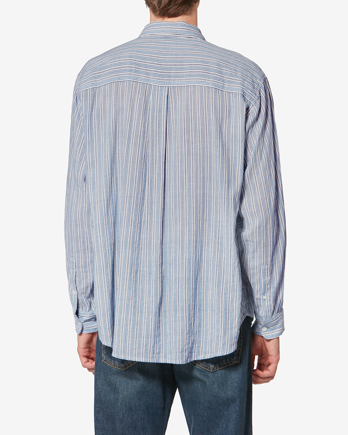 Camisa de rayas en relieve cybilio - Azul - Man - 4