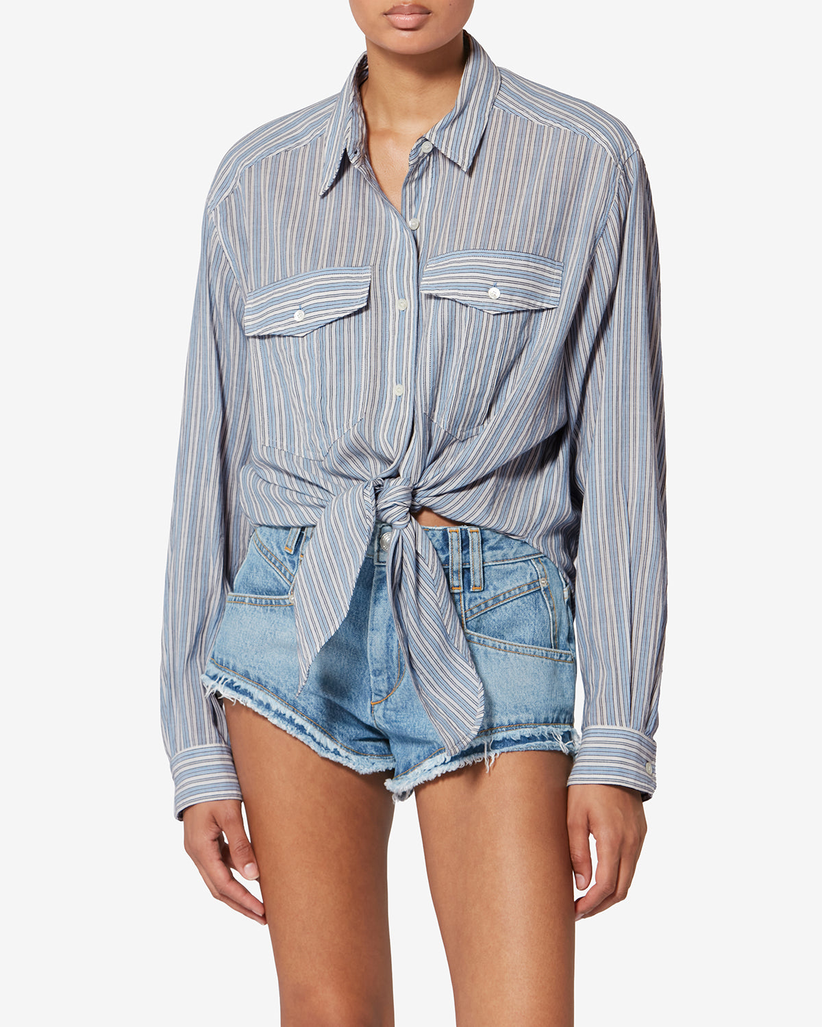 NATH SHIRT Woman blue | ISABEL MARANT Official online store