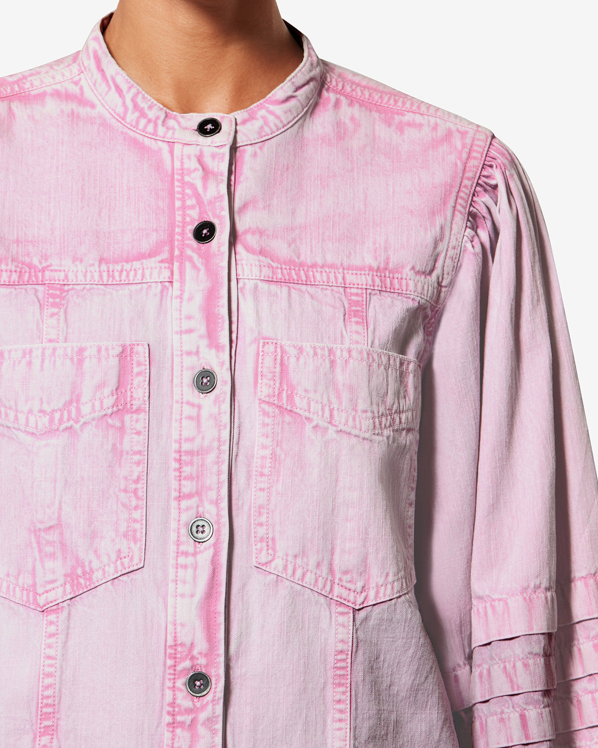 Mileda faded chambray shirt - Pink - Woman - 2