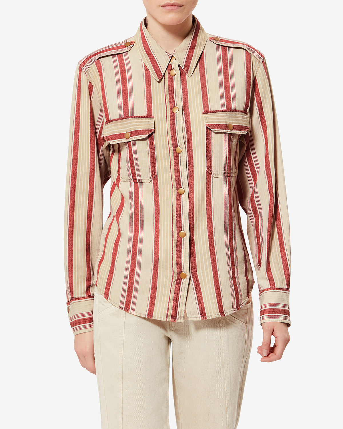 GELVA SHIRT Woman beige-red | ISABEL MARANT Official online store