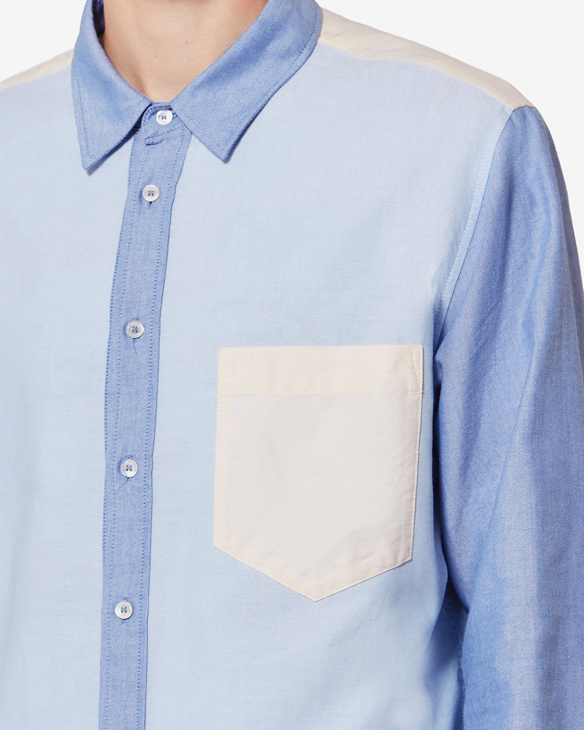 Camisa de patchwork nathael en algodón oxford - Multicolor - Man - 2