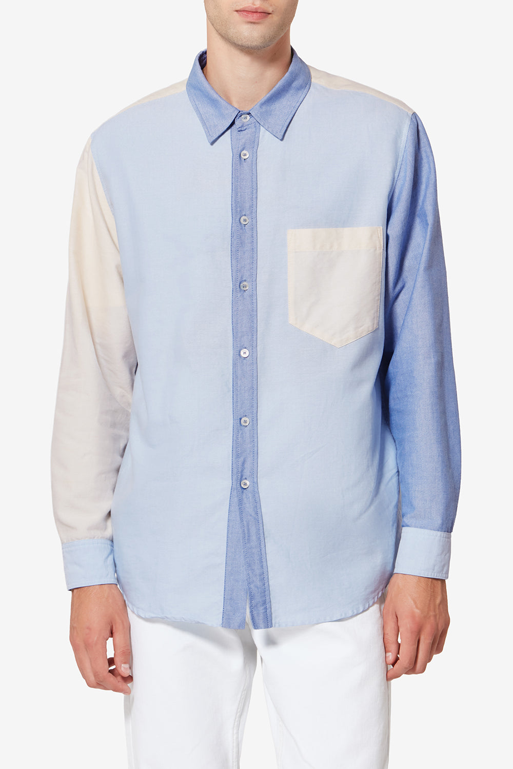 Chemise patchwork nathael en coton oxford - Multicolor - Man - 4