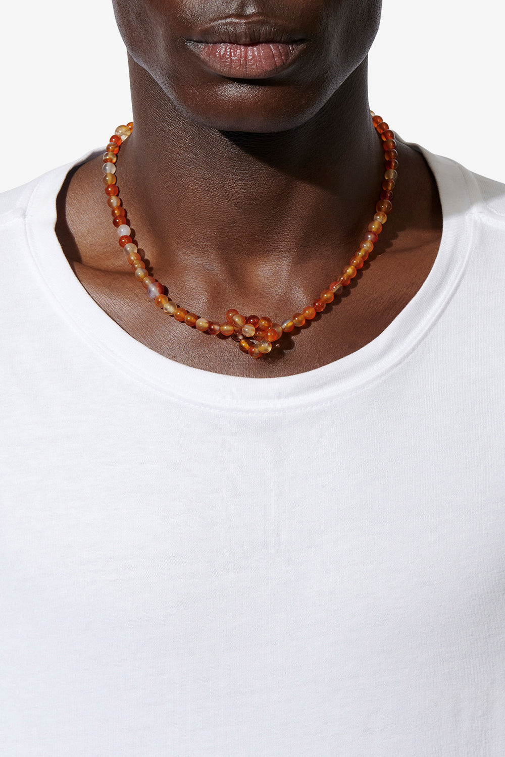 Collana con perle in pietra noah - Poppy orange-silver - Man - 2
