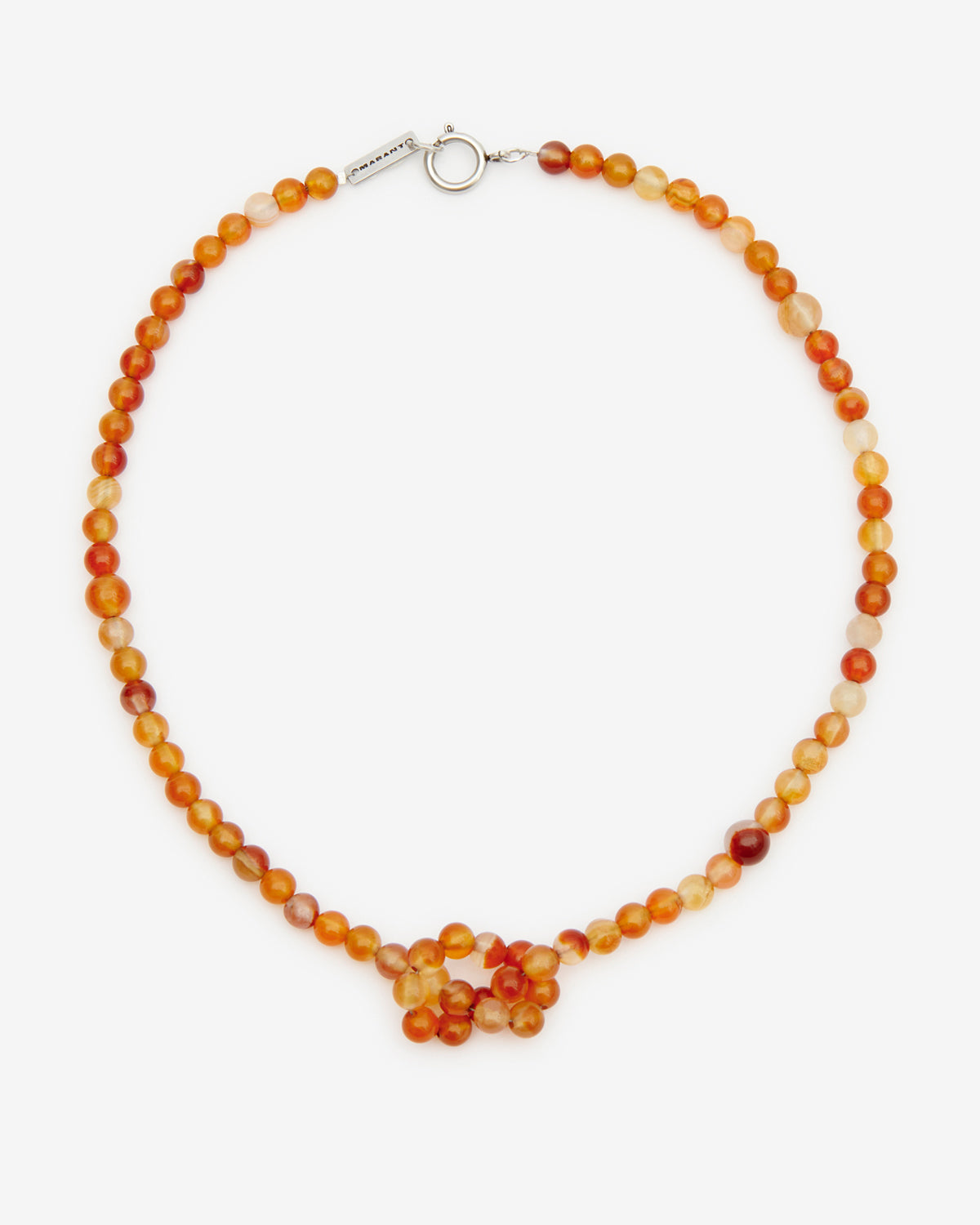 Collana con perle in pietra noah - Poppy orange-silver - Man - 1