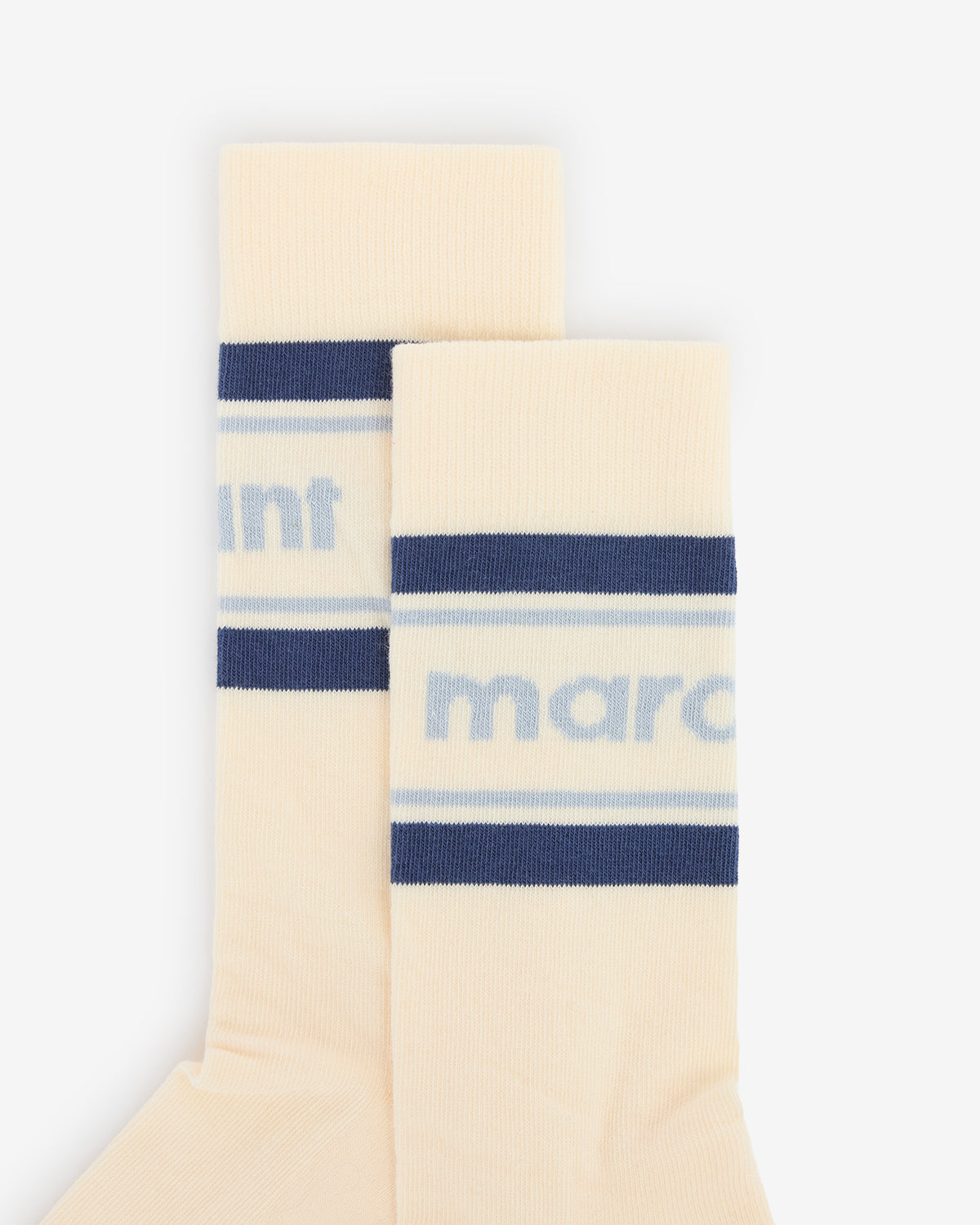 Sportliche halbhohe socken mit streifen donna - Ecru and blue - Man - 2