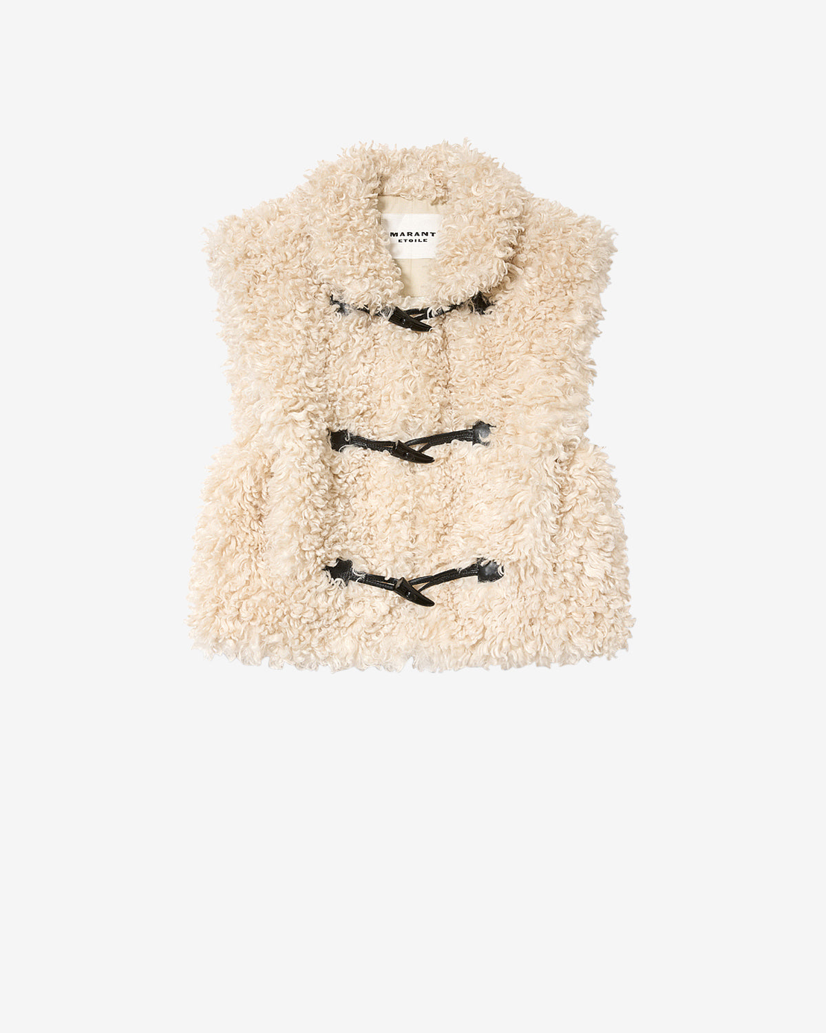 Alisa bouclé faux fur vest - Ecru - Woman - 5