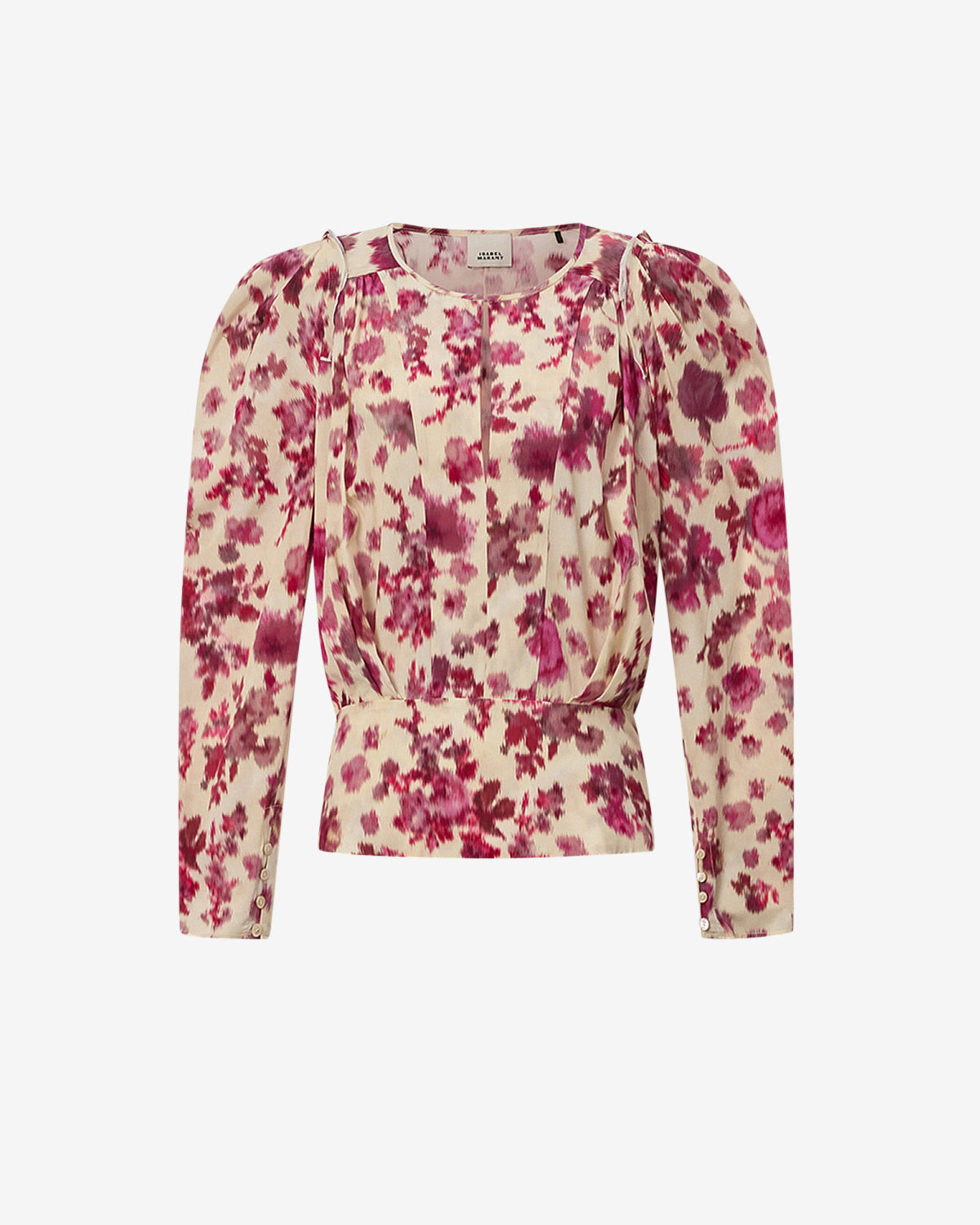 Zarga short printed stretch silk top - Pink - Woman - 5