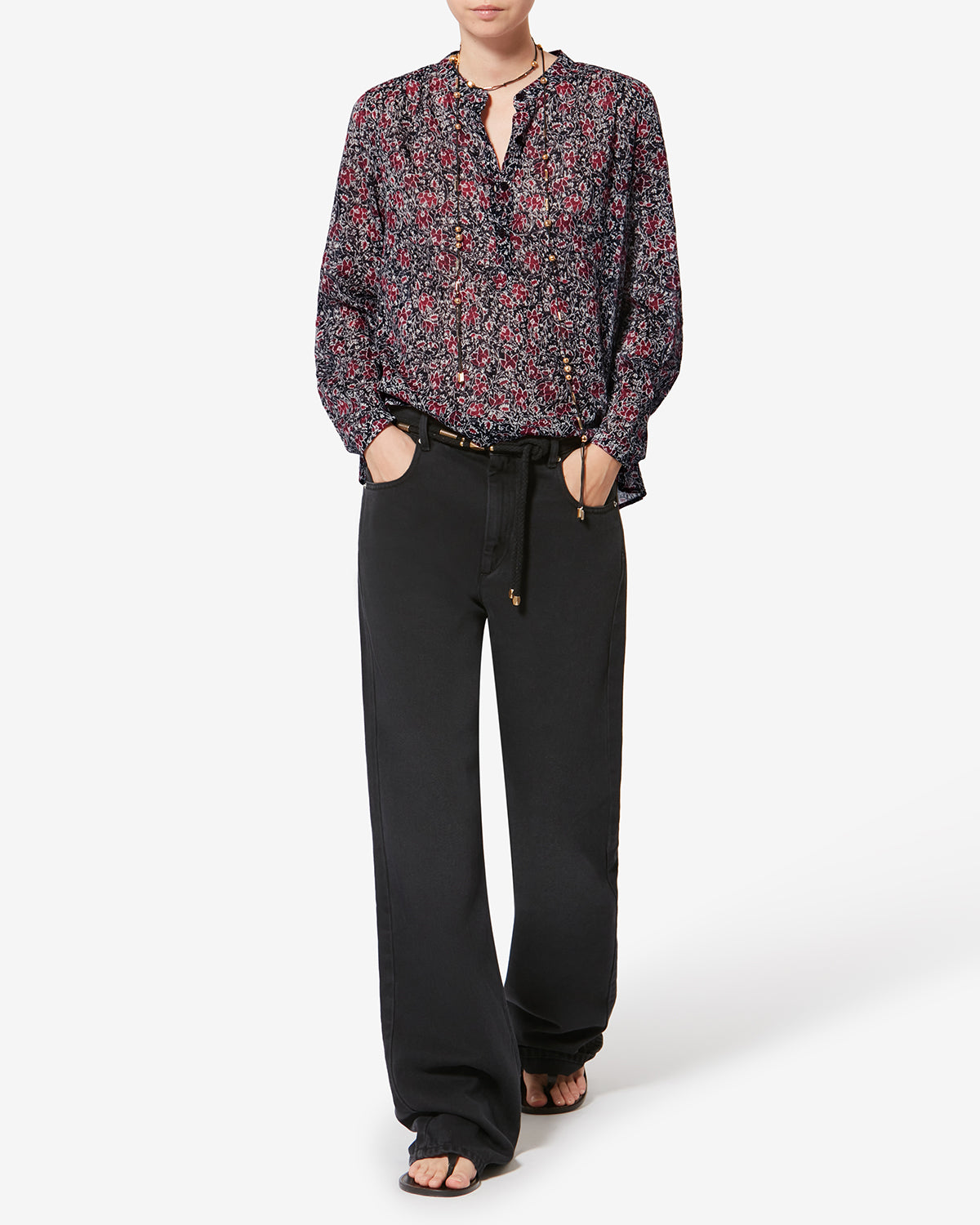 Maria organic cotton voile blouse - Crushed berry - Woman - 1