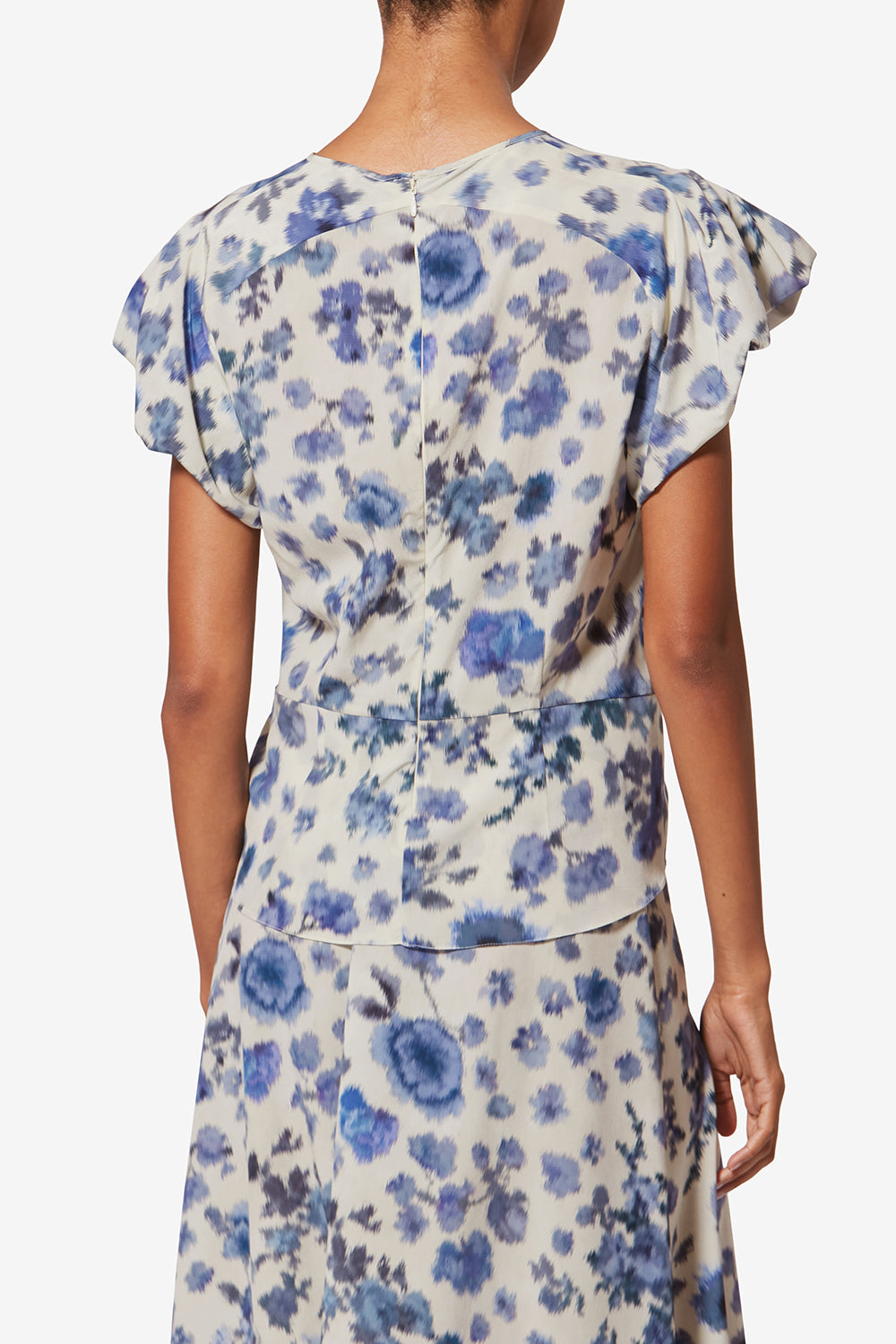 Tullya 스트레치 실크 드레이프 탑 - 파란색 - Woman - 5