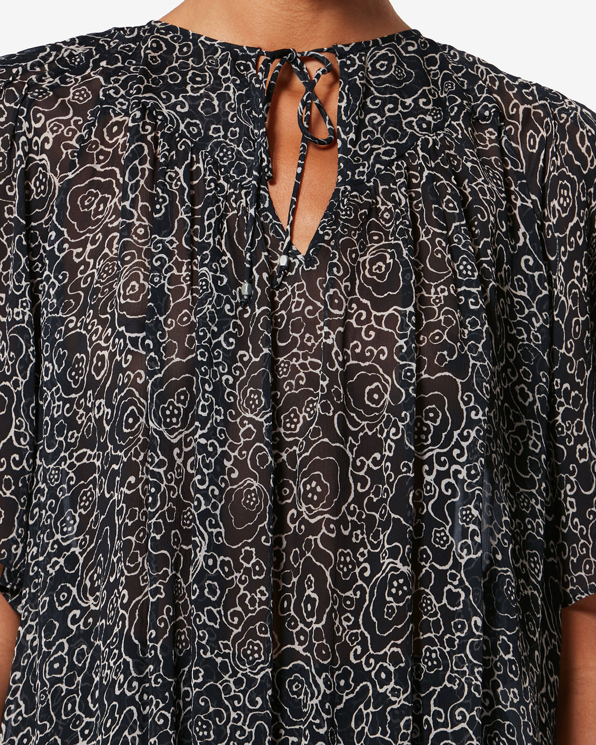 NESLYA TOP Woman black and ecru | ISABEL MARANT Official online store