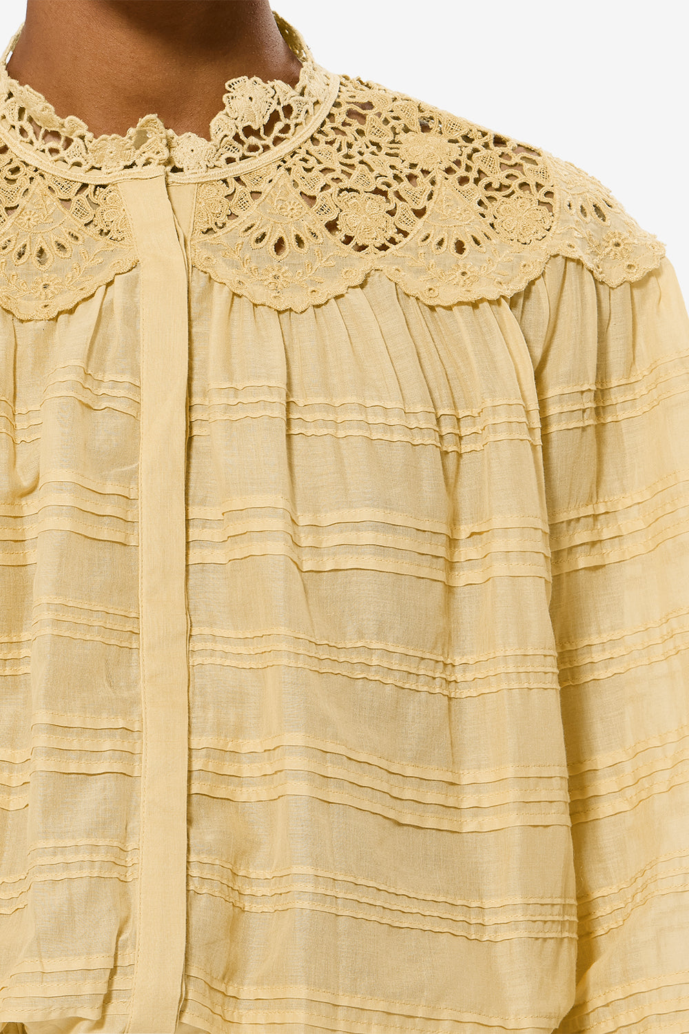 Polly 코튼 플로럴 레이스 블라우스 - Light ochre - Woman - 3