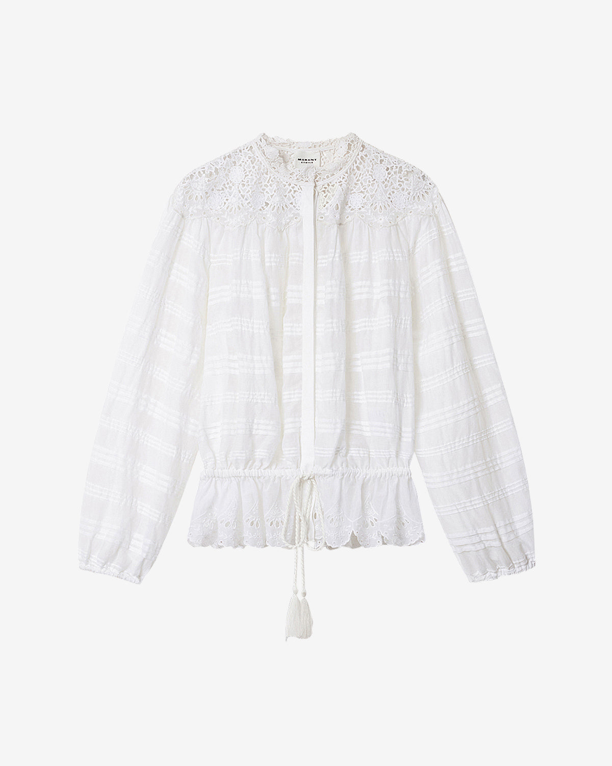 Polly cotton and floral lace blouse - White - Woman - 5