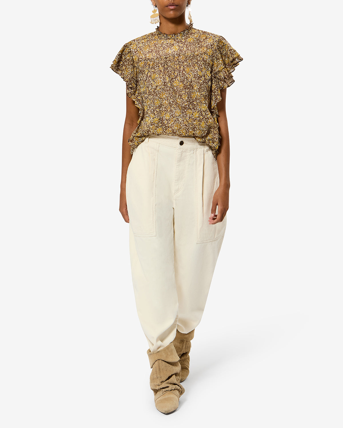 DALIYANE TOP Woman khaki | ISABEL MARANT Official online store