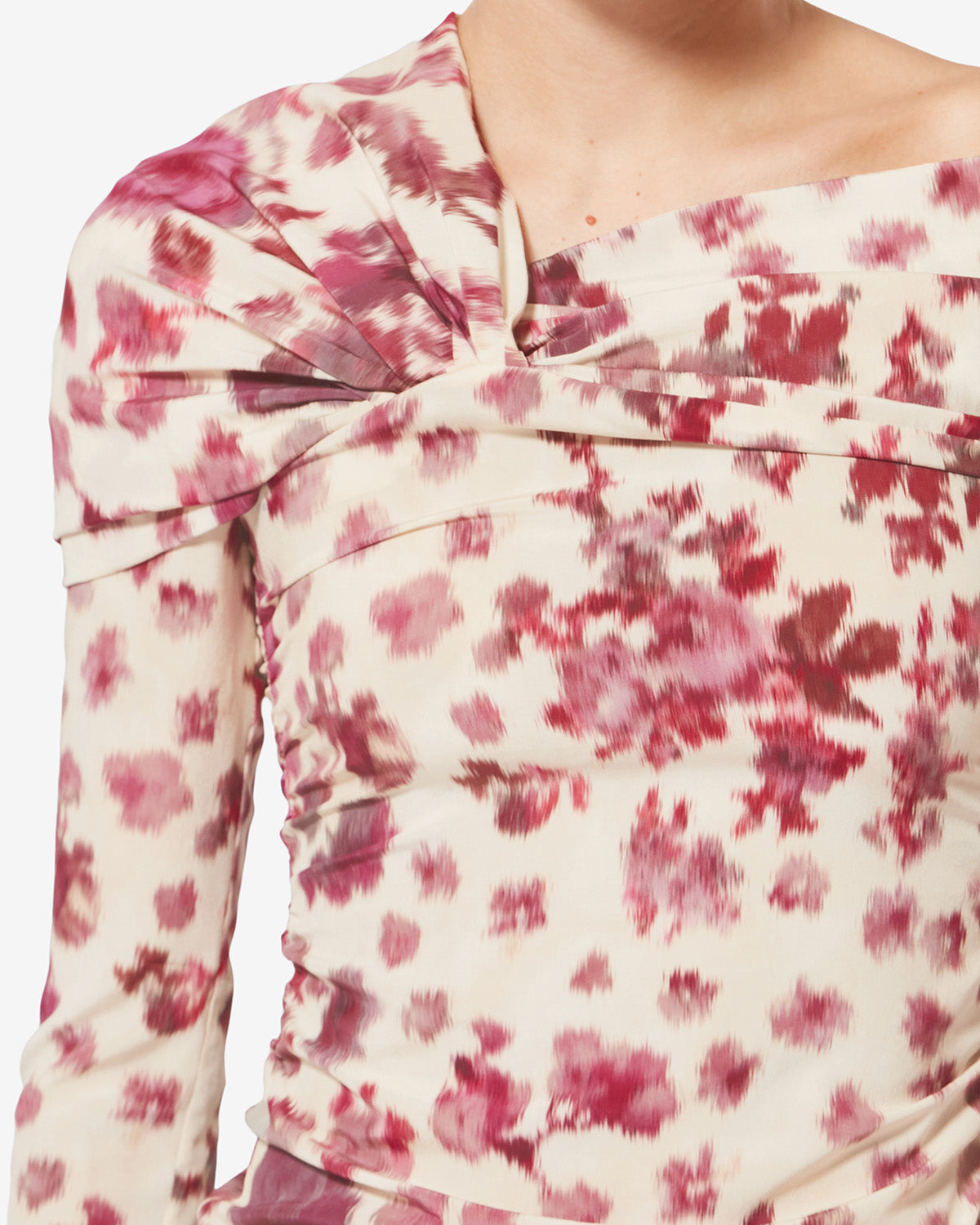 Danka printed draped stretch silk top - Pink - Woman - 2