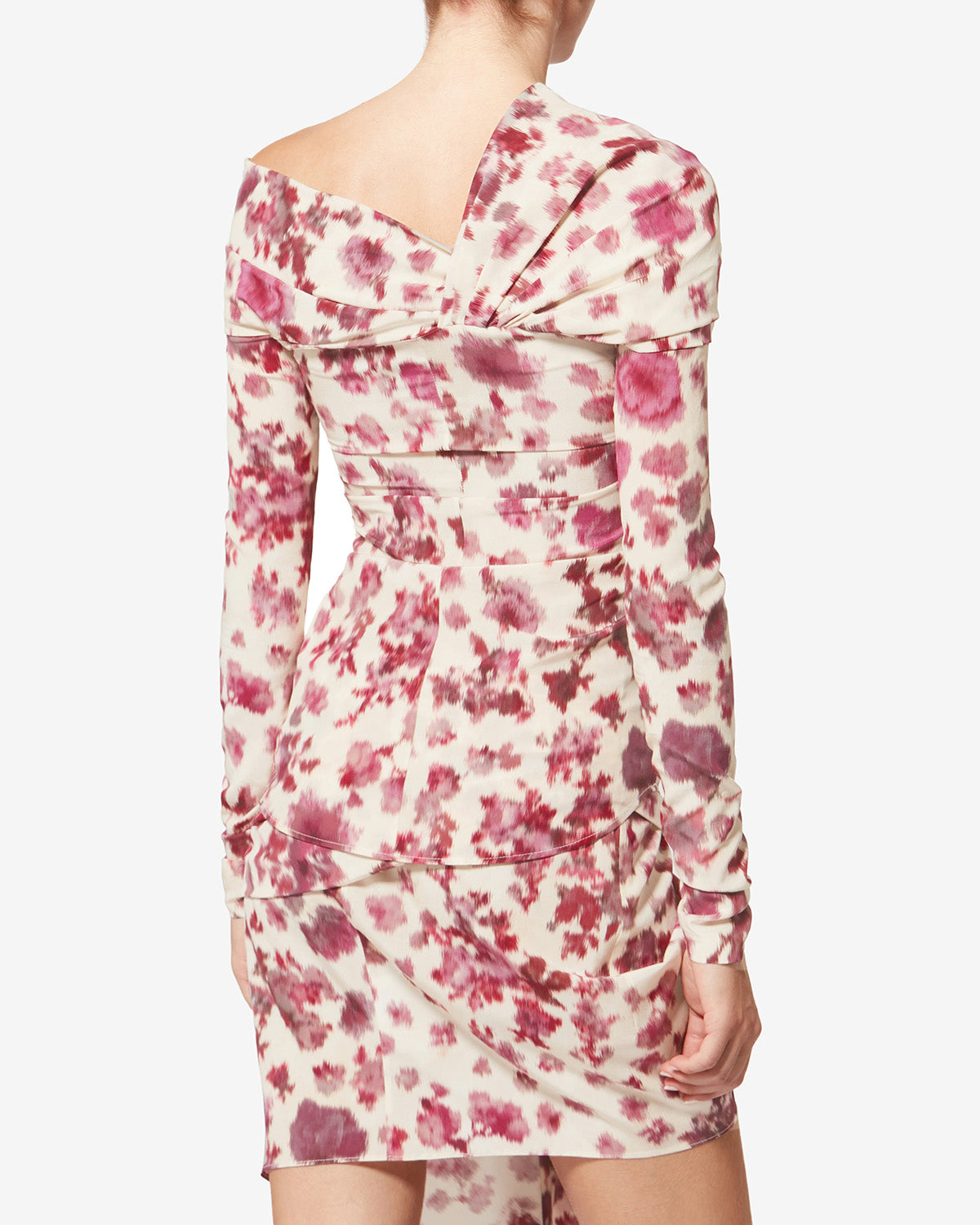 Danka printed draped stretch silk top - Pink - Woman - 4