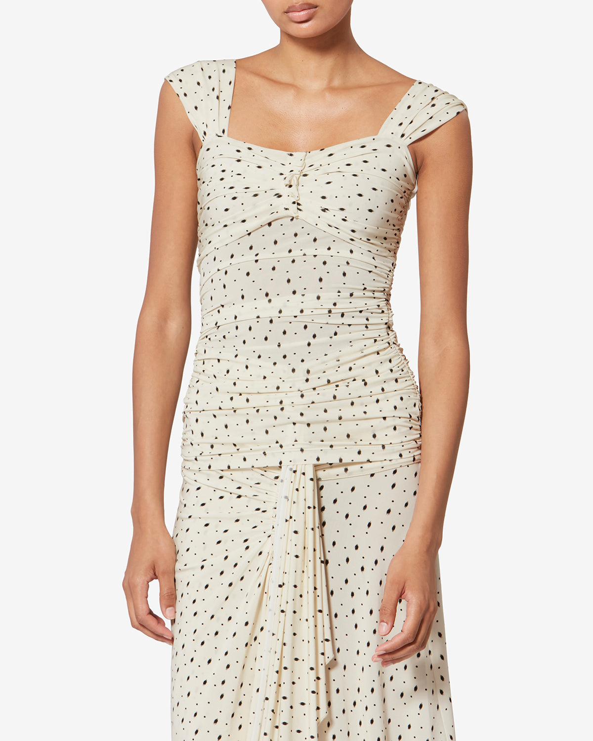 Gemina asymmetrical top - Ecru and black - Woman - 3