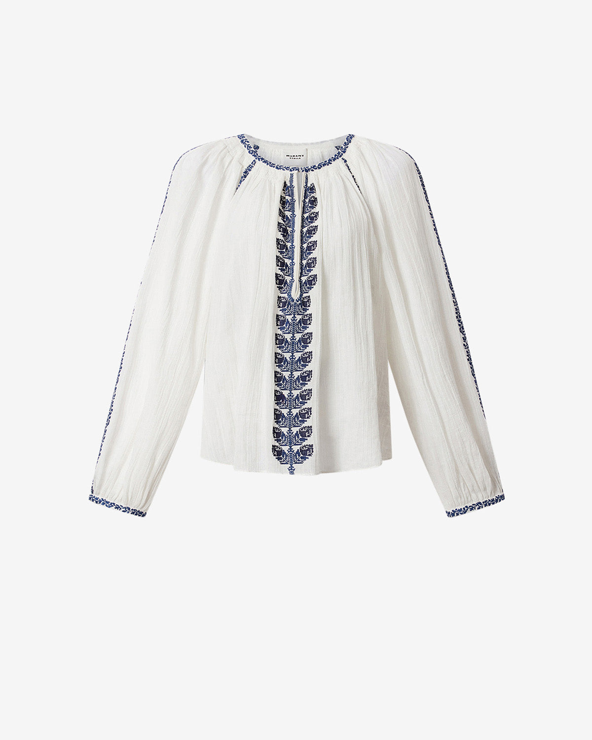 LENA TOP Woman ecru and blue | ISABEL MARANT Official online store