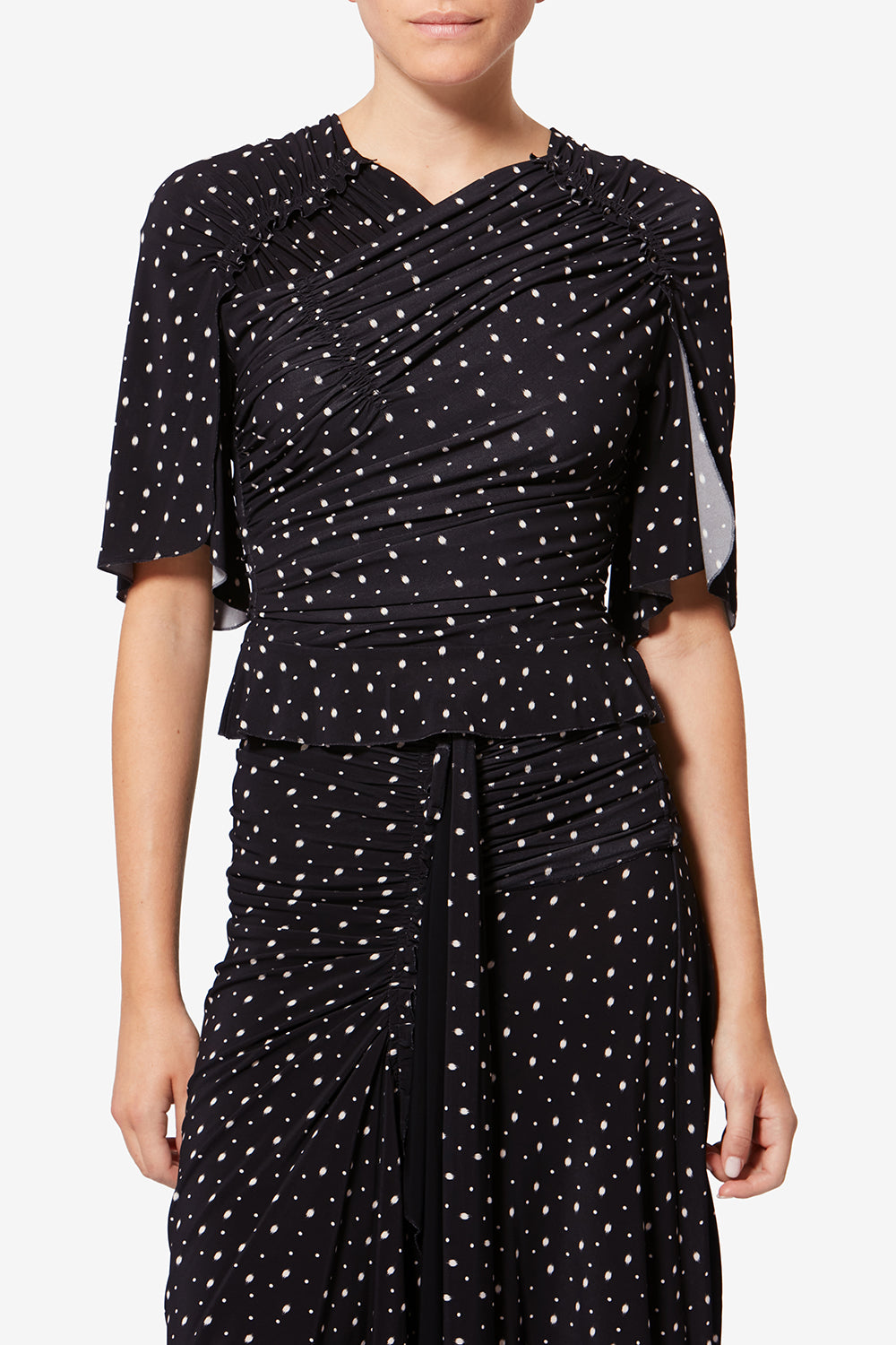 Garla 상의/탑 - Black and ecru - Woman - 4