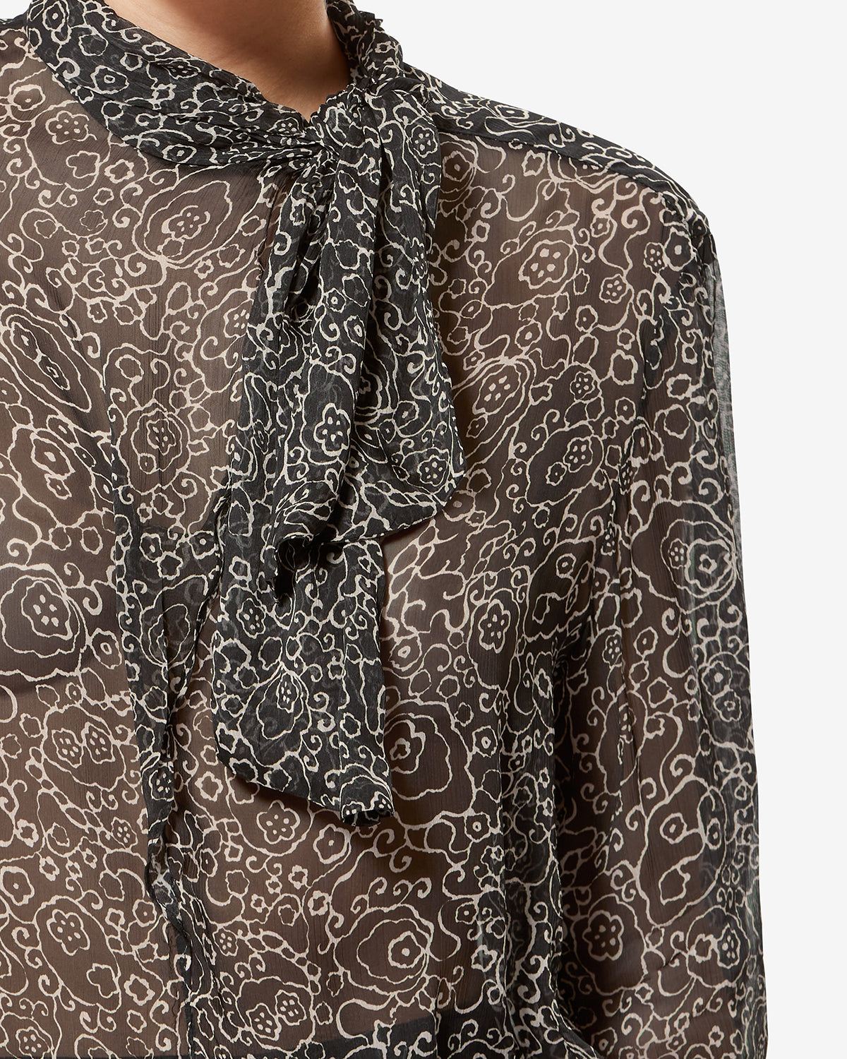 LEONA TOP Woman black and ecru | ISABEL MARANT Official online store