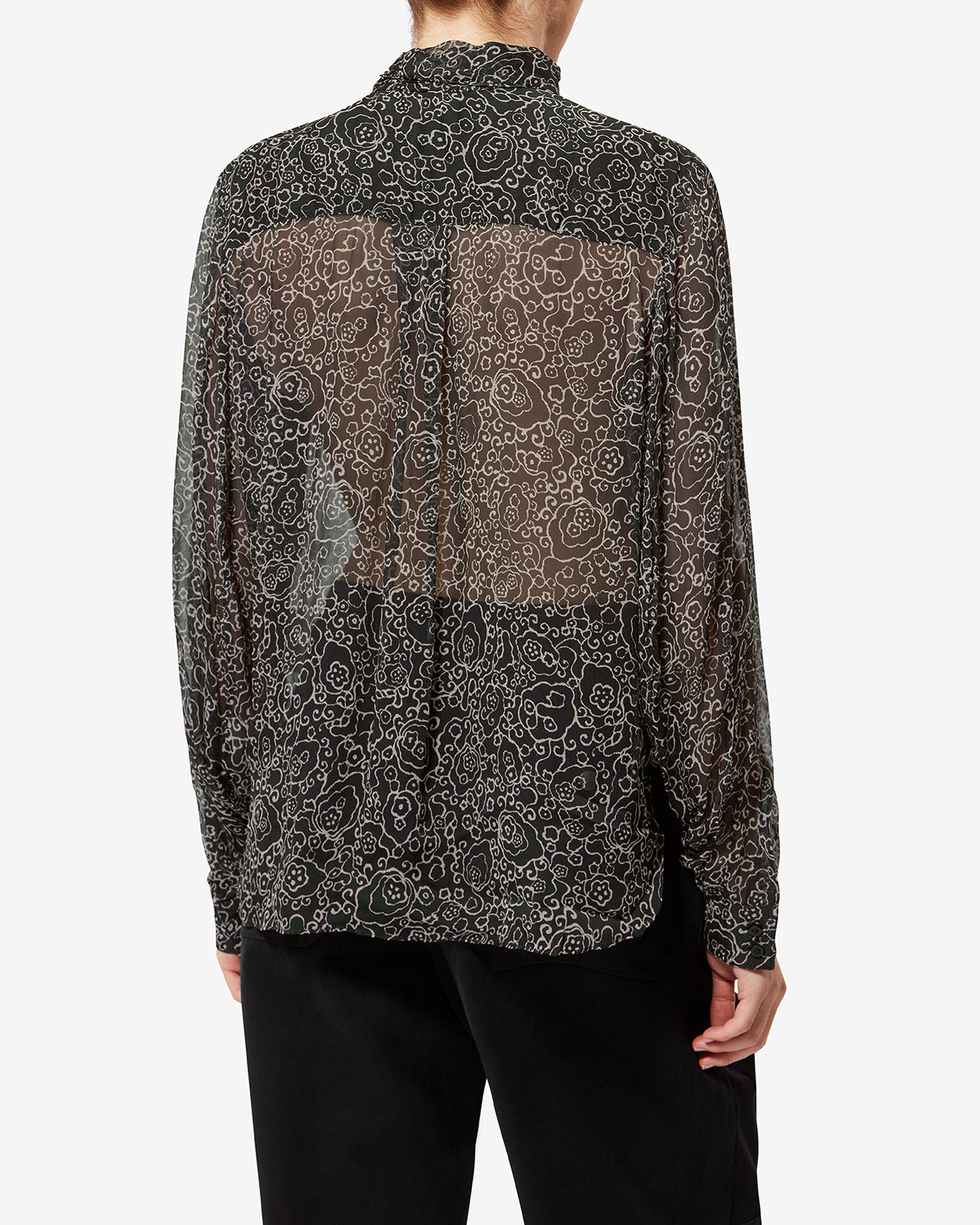 LEONA TOP Woman black and ecru | ISABEL MARANT Official online store