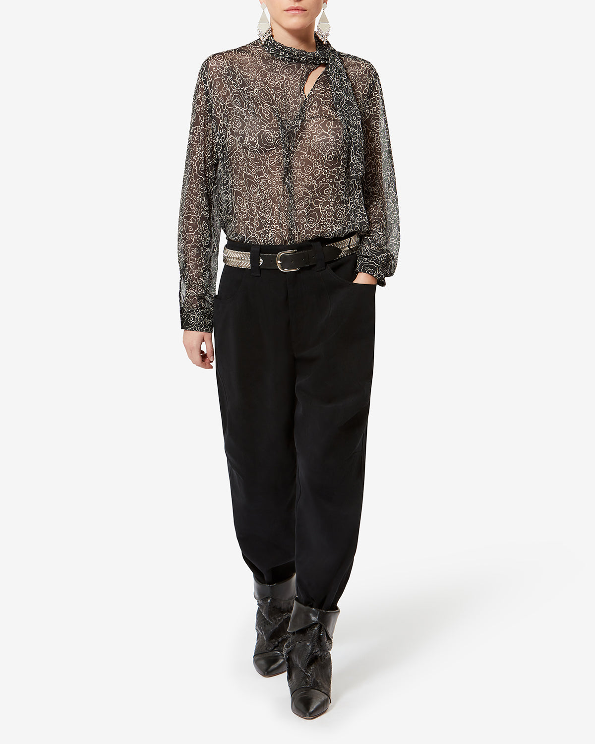 ISABEL MARANT トップス ISABEL MARANT Severine crochet and macramé-trimmed pleated cotton