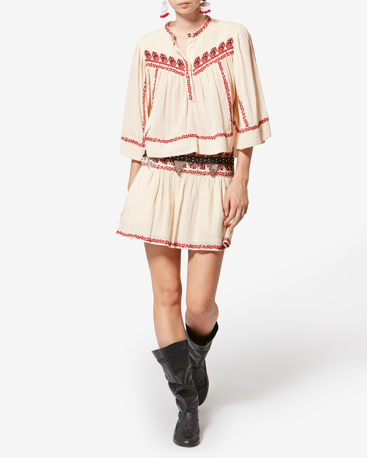 PICADILIA SKIRT Woman beige-red | ISABEL MARANT Official online store