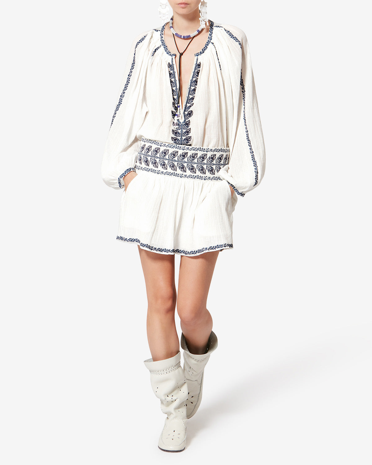 PICADILIA SKIRT Woman ecru and blue | ISABEL MARANT Official