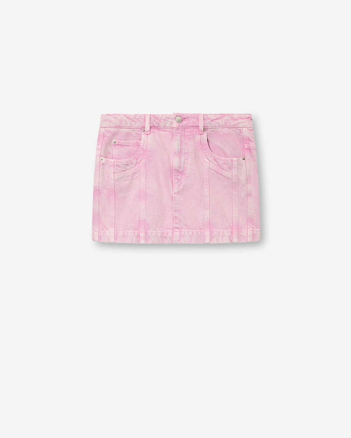 Juana short faded denim skirt - Pink - Woman - 5