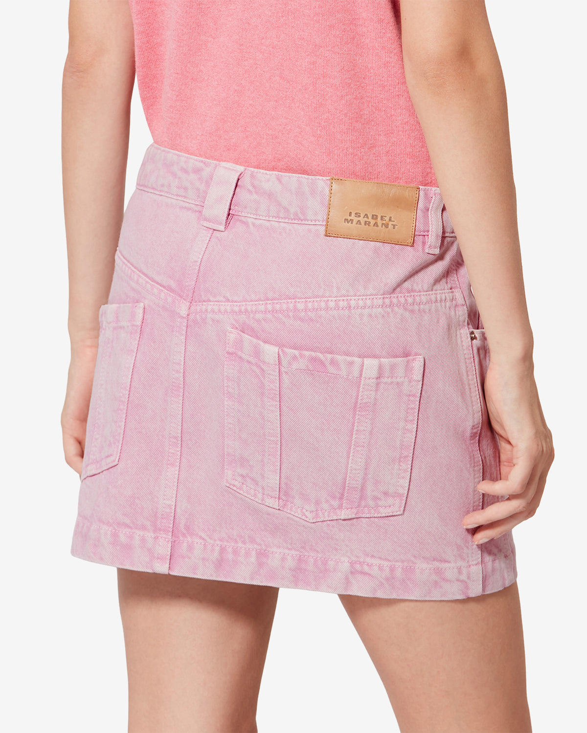 Juana short faded denim skirt - Pink - Woman - 4