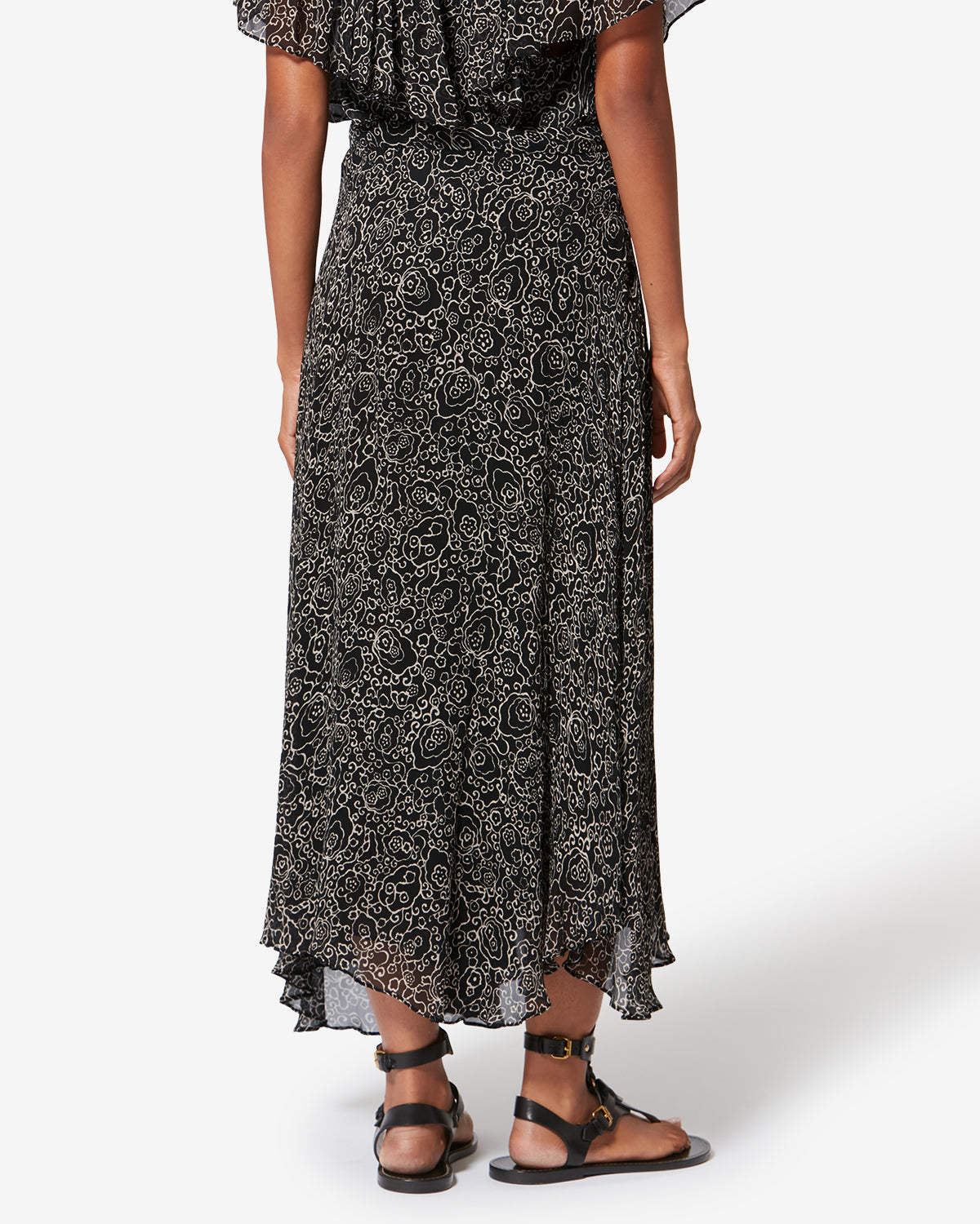 Lycia printed muslin skirt - Black and ecru - Woman - 4