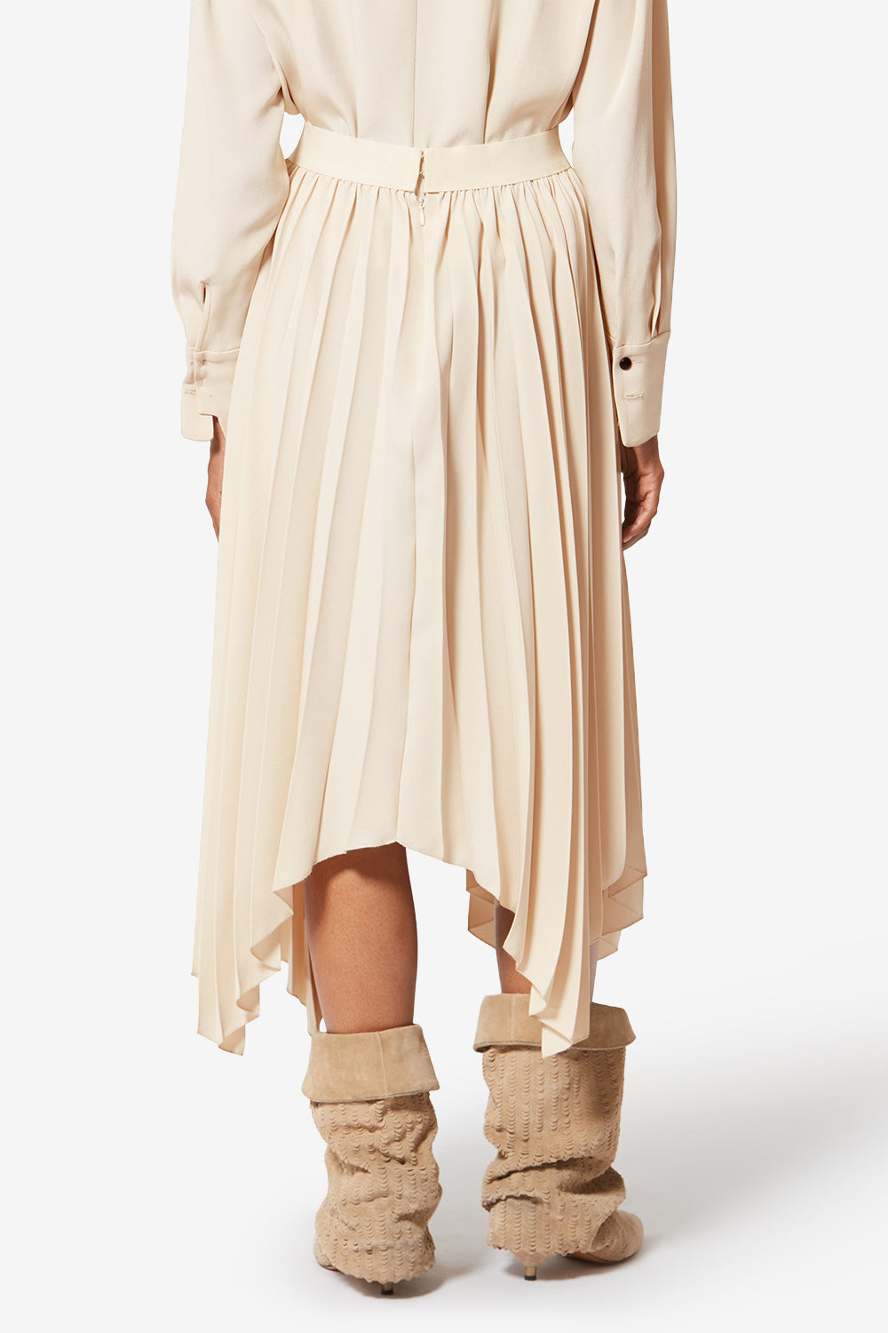 Felixa 플루이드 크레이프 플리츠 맥시 스커트 - 에크루 - Woman - 5